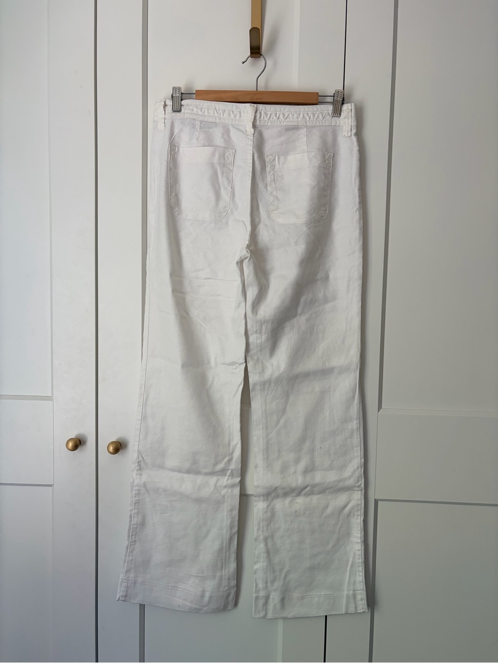 NYDJ White Linen Blend Wide-Leg Drawstring Pants | 4 - Picture 3 of 5